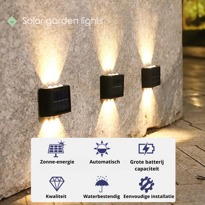 Draadloze LED Solar Wandspots Deluxe - Creëer de perfecte sfeer in jouw tuin!