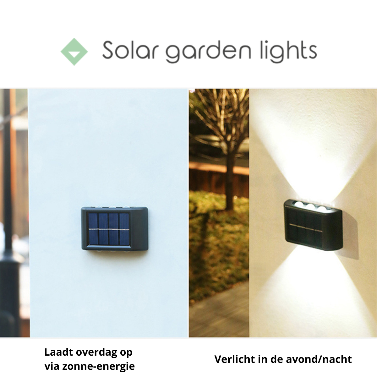 Draadloze LED Solar Wandspots Deluxe - Creëer de perfecte sfeer in jouw tuin!