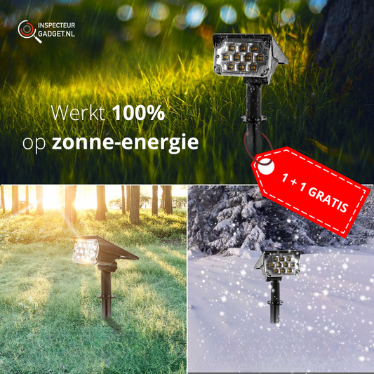 Draadloze LED Solar Tuinspots Deluxe (1 + 1 GRATIS)